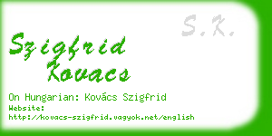 szigfrid kovacs business card
